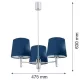 ARGON 1381 BOLZANO Modern Csillár Króm, Sötétkék E27 IP20