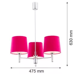   ARGON 1382 BOLZANO Modern Csillár Króm, Rózsaszín E27 IP20