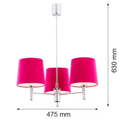 ARGON 1382 BOLZANO Modern Csillár Króm, Rózsaszín E27 IP20