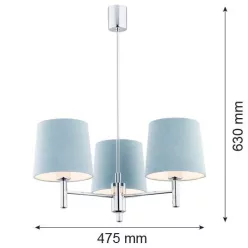 ARGON 1383 BOLZANO Modern Csillár Kék, Króm E27 IP20