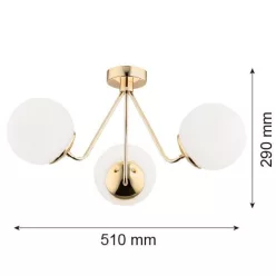   ARGON 1481 TOMAR Glamour Mennyezeti Lámpa Sárgaréz, Opál Szőnyeg E27 IP20