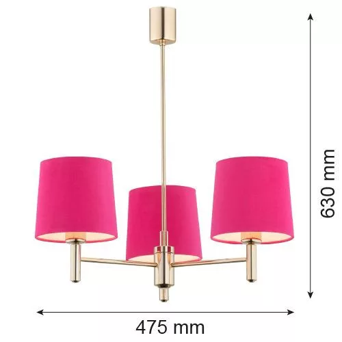 ARGON 1498 PONTE Modern Csillár Sárgaréz, Rózsaszín E27 IP20