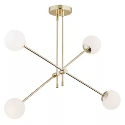   ARGON 1695 ABSTRACT Glamour Függesztett Lámpa Sárgaréz, Opál Szőnyeg E14 IP20