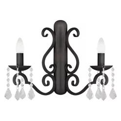 ARGON 7184 DIADEMA Kristály Fali Lámpa Fekete E14 IP20