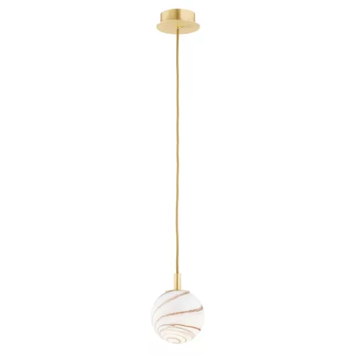 ARGON 8450 ALMIROS Glamour Függesztett Lámpa Fehér, Barna, Csiszolt Sárgaréz E14 IP20