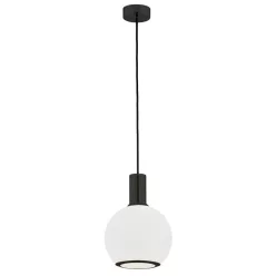   ARGON 8564 SAGUNTO Modern Függesztett Lámpa Opál Szőnyeg, Fekete Struktúra E27 IP20
