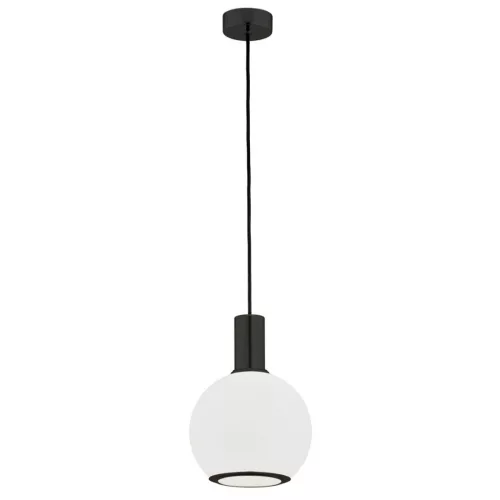 ARGON 8564 SAGUNTO Modern Függesztett Lámpa Opál Szőnyeg, Fekete Struktúra E27 IP20