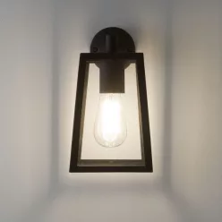   ASTRO LIGHTING 1306001 CALVI Klasszikus Kültéri Fali Lámpa Fekete, Átlátszó E27 IP23