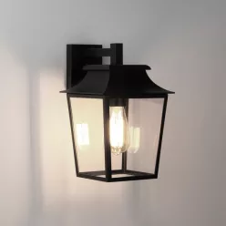   ASTRO LIGHTING 1340004 RICHMOND Klasszikus Kültéri Fali Lámpa Fekete, Átlátszó E27 IP23