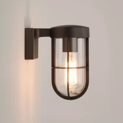   ASTRO LIGHTING 1368025 CABIN Klasszikus Kültéri Fali Lámpa Barna, Átlátszó E27 IP44