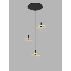   AVIANO LIGHTING 5016-304 BREST Többágú Függesztett Lámpa Fekete, Arany LED IP20