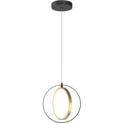   AVIANO LIGHTING 6134-0110 VALLA Modern Led Függesztett Lámpa Matt Fekete, Arany LED IP20