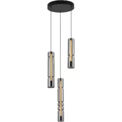   AVIANO LIGHTING 6223-0310 CILINDRO Többágú Függesztett Lámpa Fekete, Füstös LED IP20