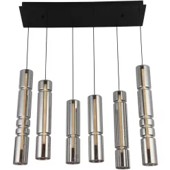   AVIANO LIGHTING 6223-0610 CILINDRO Többágú Függesztett Lámpa Fekete, Füstös LED IP20