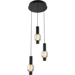   AVIANO LIGHTING 6224-0310 RONDA Többágú Függesztett Lámpa Fekete, Füstös LED IP20