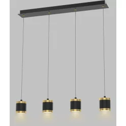   AVIANO LIGHTING 7003-404 TOULOUSE Többágú Függesztett Lámpa Matt Fekete, Arany LED IP20