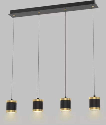 AVIANO LIGHTING 7003-404 TOULOUSE Többágú Függesztett Lámpa Matt Fekete, Arany LED IP20