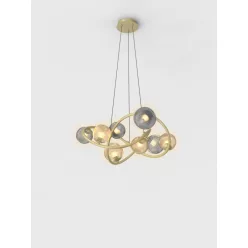   AVIANO LIGHTING 7015-804 METZ Többágú Függesztett Lámpa Borostyán, Füstös, Arany G9 IP20