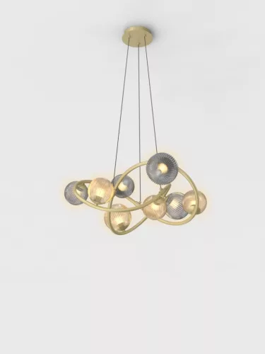 AVIANO LIGHTING 7015-804 METZ Többágú Függesztett Lámpa Borostyán, Füstös, Arany G9 IP20