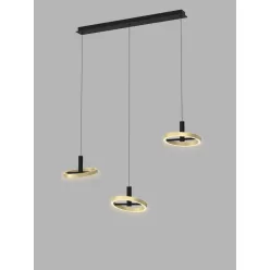   AVIANO LIGHTING 7016-304 BREST Többágú Függesztett Lámpa Fekete, Arany LED IP20