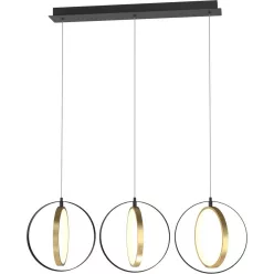   AVIANO LIGHTING 7134-0310 VALLA Modern Led Függesztett Lámpa Matt Fekete, Arany LED IP20