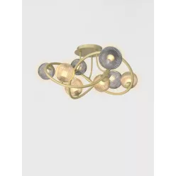   AVIANO LIGHTING 9015-804 METZ Glamour Mennyezeti Lámpa Borostyán, Füstös, Arany G9 IP20