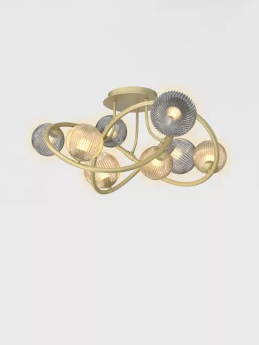 AVIANO LIGHTING 9015-804 METZ Glamour Mennyezeti Lámpa Borostyán, Füstös, Arany G9 IP20