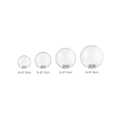 BUBBLES GLASS SHADES SET 10 CLEAR