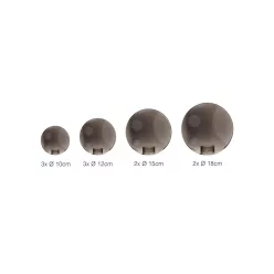 BUBBLES GLASS SHADES SET 10 SMOKY