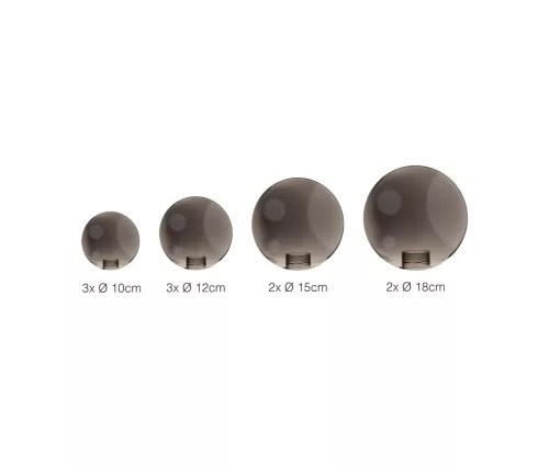 BUBBLES GLASS SHADES SET 10 SMOKY