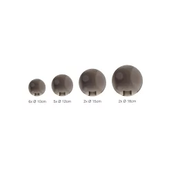 BUBBLES GLASS SHADES SET 15 SMOKY