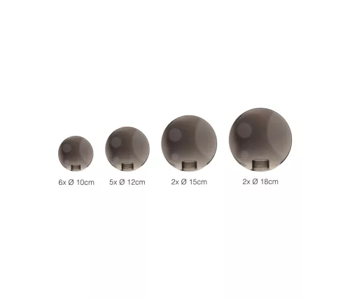 BUBBLES GLASS SHADES SET 15 SMOKY