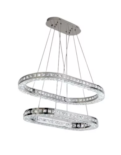 UNIVERSO Kristály üveg csillár 46w 3680lm CCT.Kap IP20 Króm 710x430x1200mm