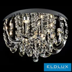   ELDLUX METEOR kristályüveg mennyezeti lámpa 6×5W NW króm