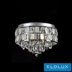   ELDLUX Kristály Üveg Mennyezeti Lámpa Króm LED 9×5W 4000k IP20 ∅500x390mm