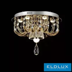   ELDLUX ELDSUN kristályüveg mennyezeti lámpa króm LED 28W CCT