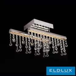   ELDLUX GLOSSY kristályüveg mennyezeti lámpa króm 10W 4000K