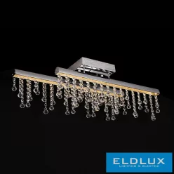   ELDLUX GLOSSY kristályüveg mennyezeti lámpa króm 16W 4000K