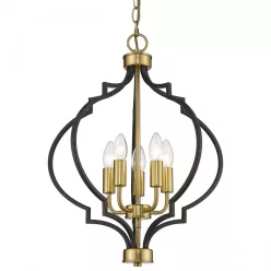   COSMOLIGHT P05179BK NASHVILLE Klasszikus Függesztett Lámpa Fekete, Arany E14 IP20
