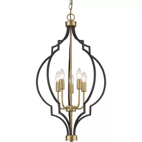 COSMOLIGHT P05186BK NASHVILLE Klasszikus Függesztett Lámpa Fekete, Arany E14 IP20