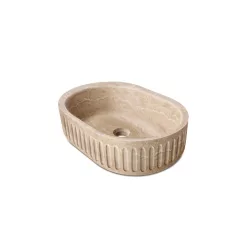 Vic Classic Travertine kőmosdó_35x58 cm