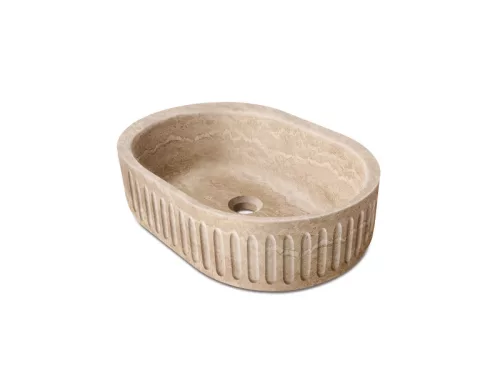 Vic Classic Travertine kőmosdó_35x58 cm