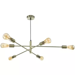   DAR LIGHTING ALA0675 ALANA Többágú Függesztett Lámpa Antik Sárgaréz E27 IP20
