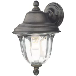   DAR LIGHTING ALD1635 ALDGATE Klasszikus Kültéri Fali Lámpa Fekete Arany, Átlátszó E27 IP44