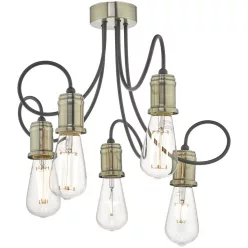   DAR LIGHTING ALZ5475 ALZBET Mennyezeti Csillár Antik Sárgaréz, Átlátszó E27 IP20