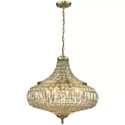   DAR LIGHTING ASM0675 ASARA Kristály Függesztett Lámpa Antik Sárgaréz E14 IP20