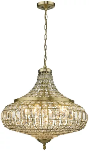DAR LIGHTING ASM0675 ASARA Kristály Függesztett Lámpa Antik Sárgaréz E14 IP20