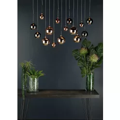   DAR LIGHTING AUR6264 AURELIA Többágú Függesztett Lámpa Fekete Króm, Réz G4 IP20