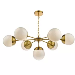   DAR LIGHTING BOM3435 BOMBAZINE Glamour Csillár Sárgaréz, Opál E14 IP20