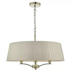   DAR LIGHTING CRI0429 CRISTIN Ernyős Függesztett Lámpa Antik Sárgaréz E14 IP20